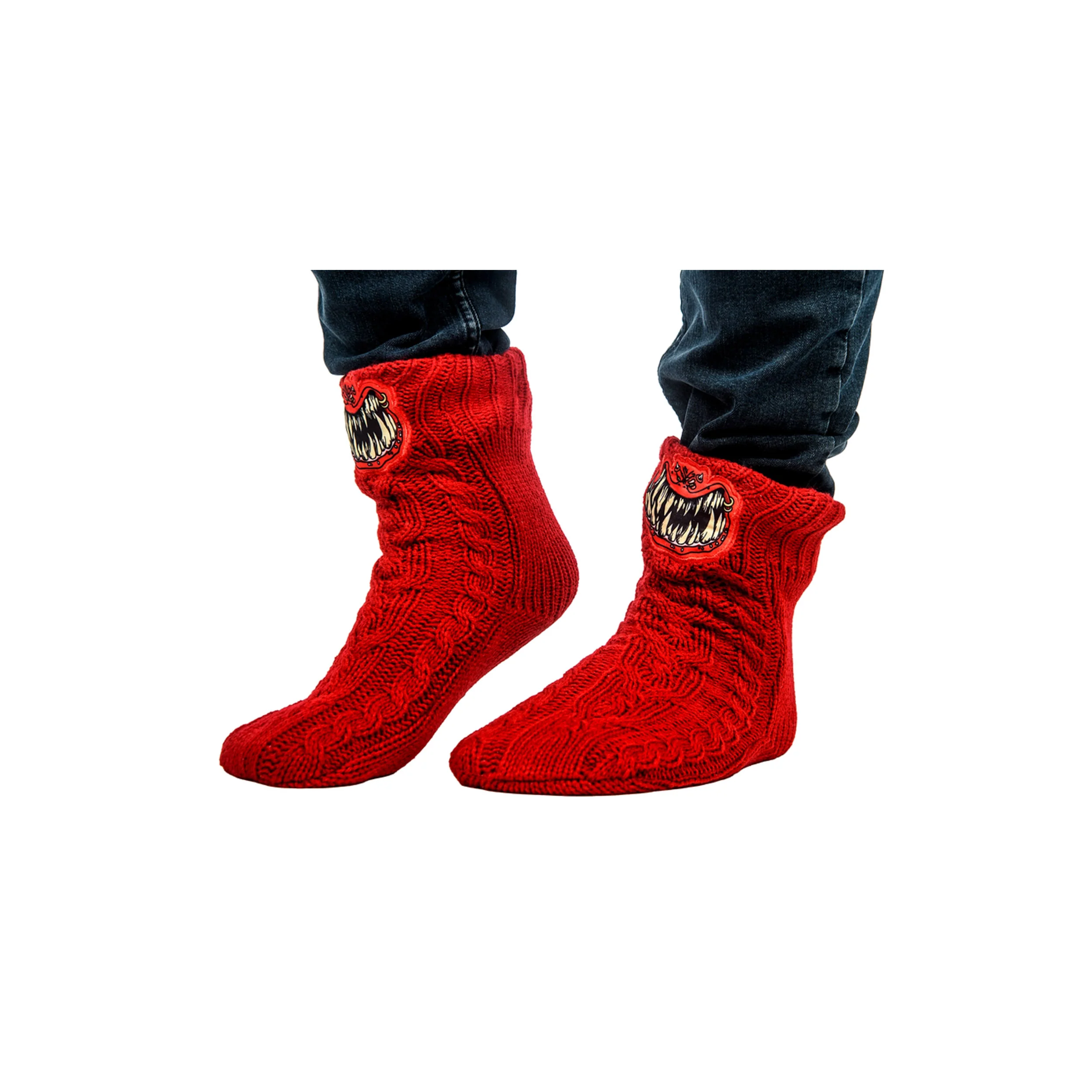 100-warhammer-40-000-red-squig-slipper-socks-3.webp Warhammer 40,000: Red Squig Slipper Socks