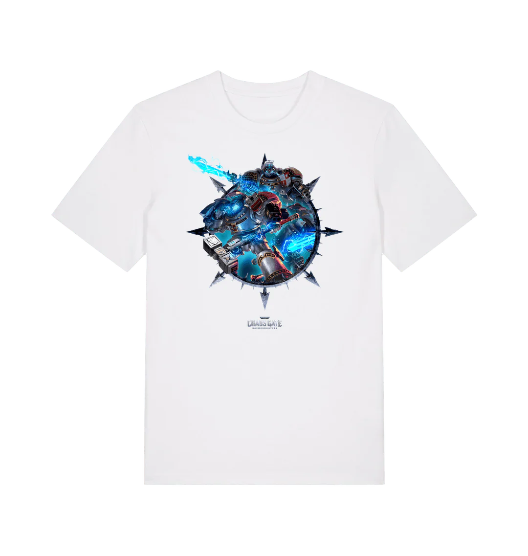 17630-warhammer-40-000-chaos-gate-daemonhunters-white-t-shirt-1.webp Warhammer 40,000: Chaos Gate - "Daemonhunters" White T Shirt