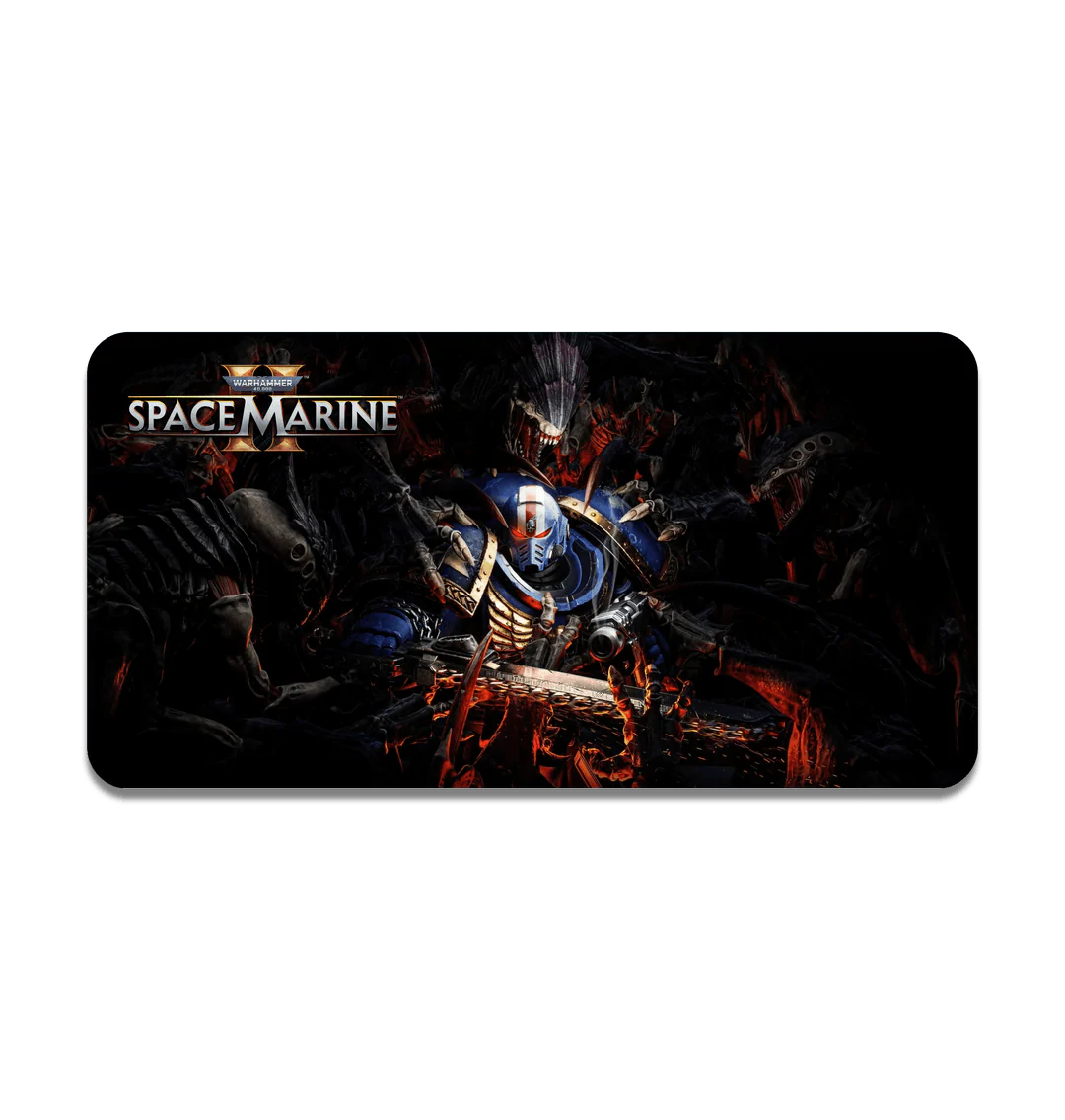 Warhammer 40,000: Space Marine 2 Lieutenant Titus Large Gaming Mat.
