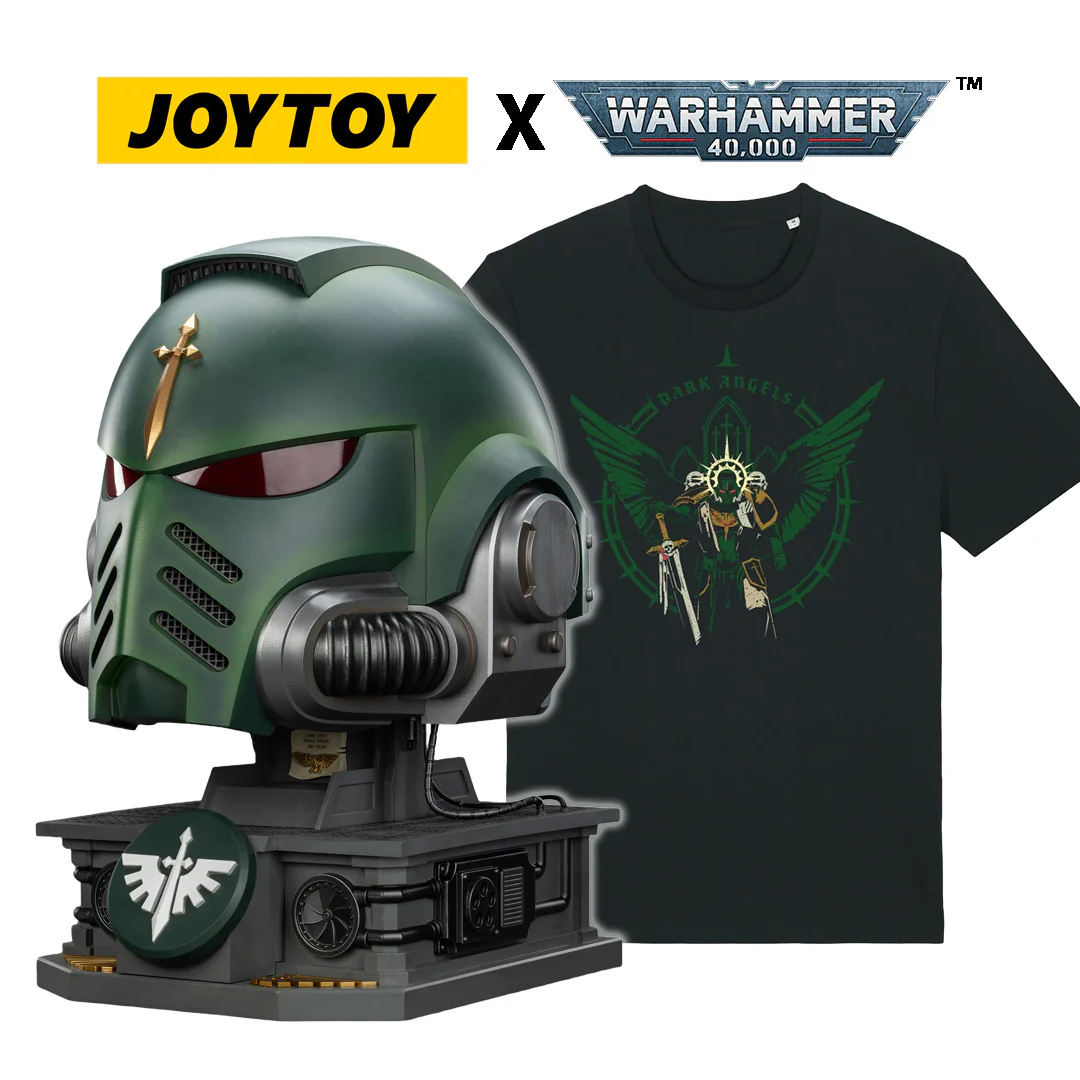 JoyToy Warhammer 40,000: Dark Angels Mk X Helmet and Display Stand (1:1 Scale) Preorder.