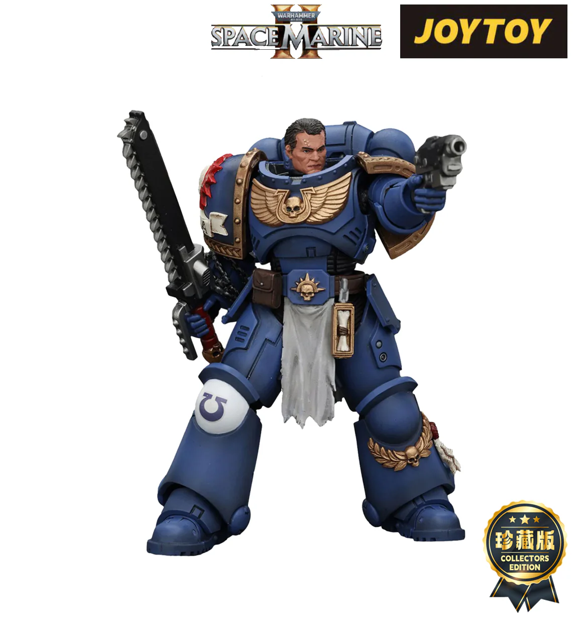 JoyToy Warhammer 40,000: Space Marine 2 Action Figure - Lieutenant Titus (1/18 Scale)