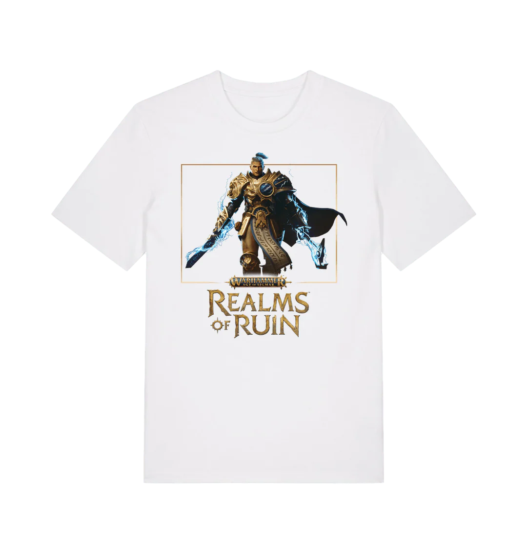 21901-warhammer-age-of-sigmar-realms-of-ruin-white-t-shirt-1.webp Warhammer Age of Sigmar: "Realms of Ruin" White T Shirt