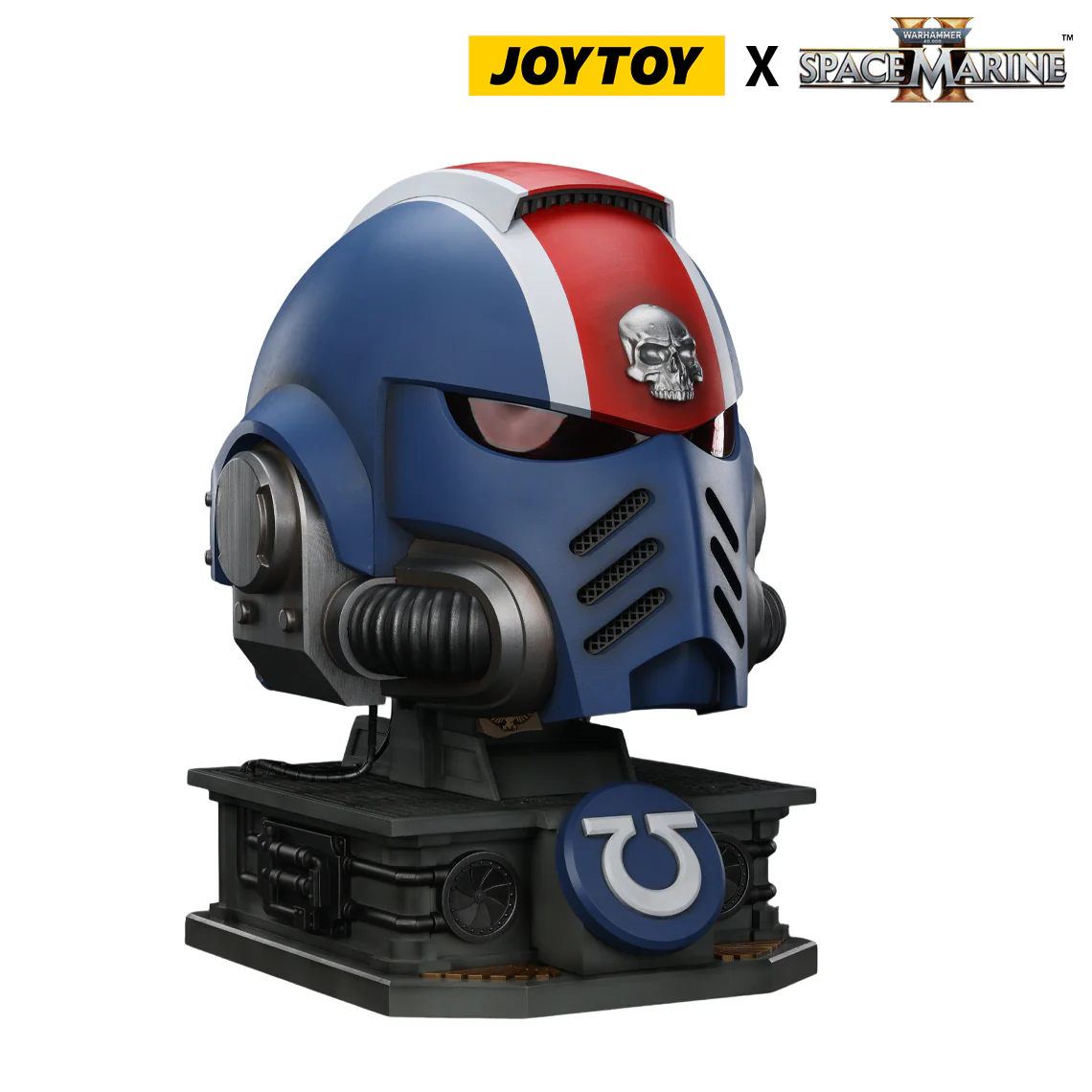 JoyToy Warhammer 40,000: Space Marine 2 Lieutenant Titus’ Mk X Helmet With Stand (1:1 Scale)