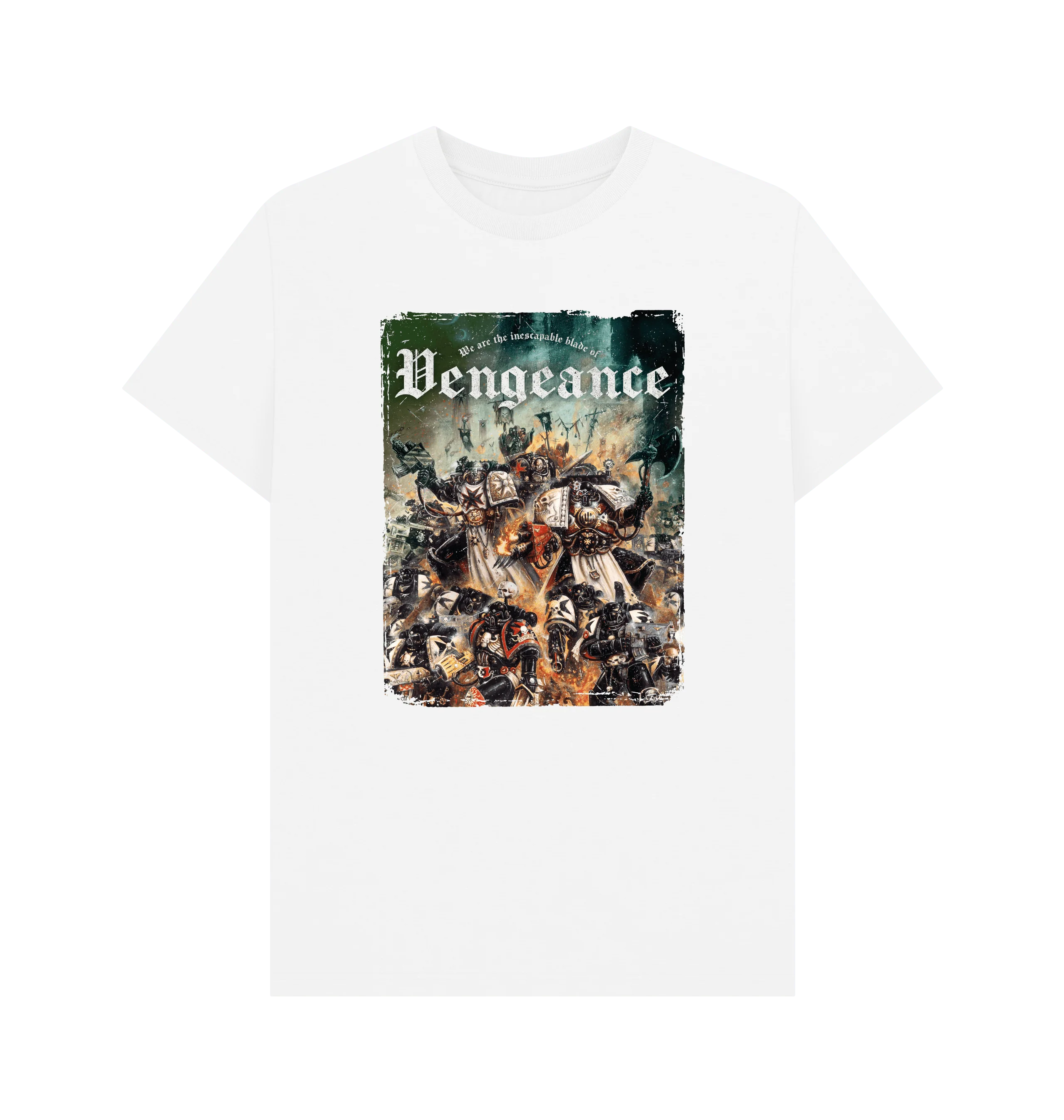 3139-black-templars-vengance-white-t-shirt-1.webp Black Templars: "Vengance" White T Shirt