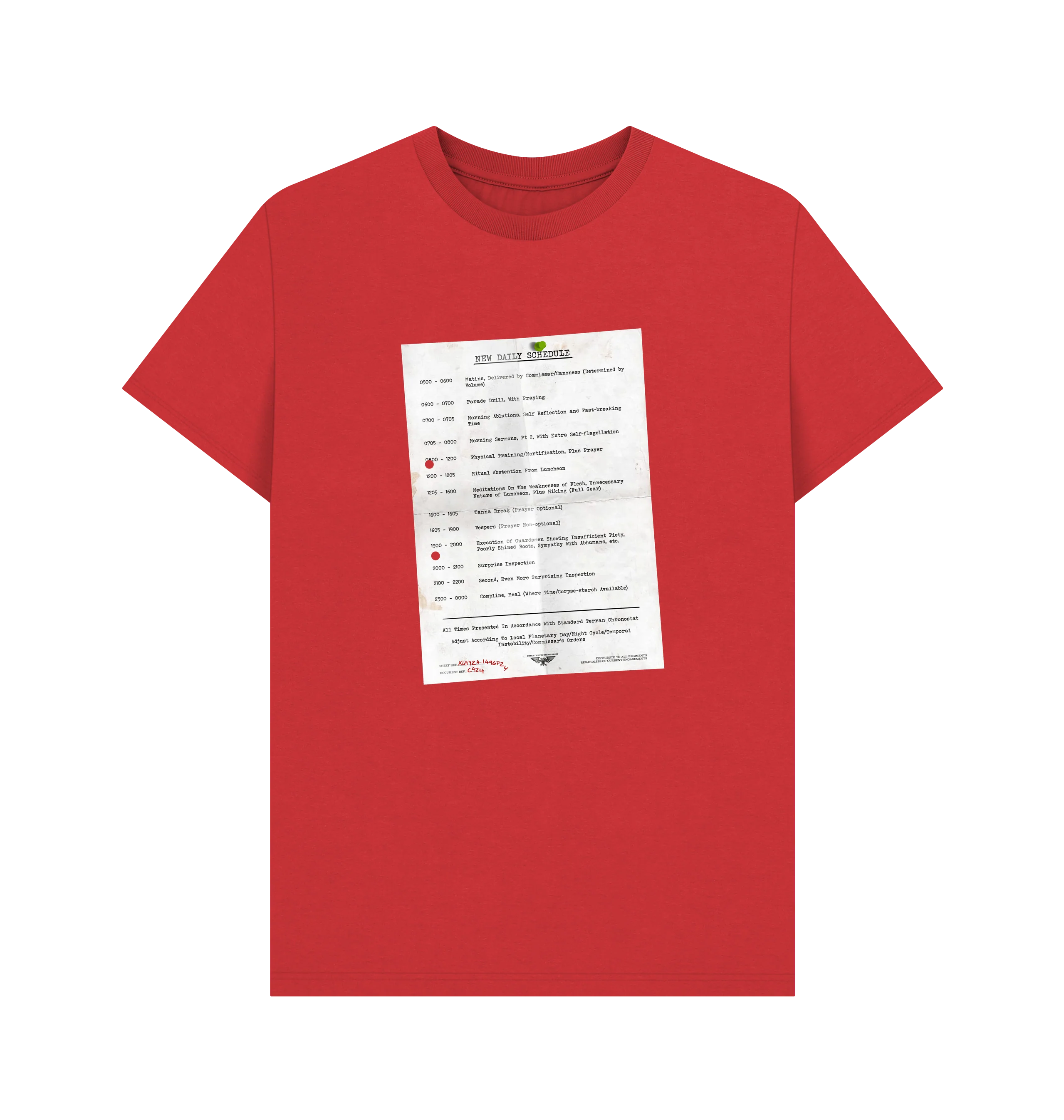 Guardsmen Daily Schedule T Shirt