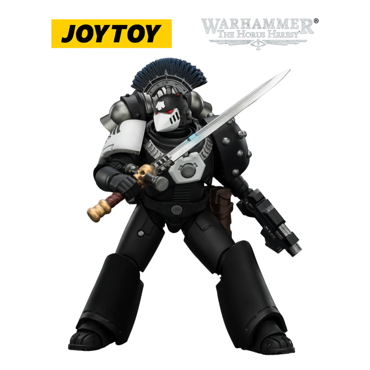 JOYTOY Warhammer The Horus Heresy - Raven Guard MkVI Sergeant with Power Sword, Bolter and Plasma Pistol (1/18 Scale)
