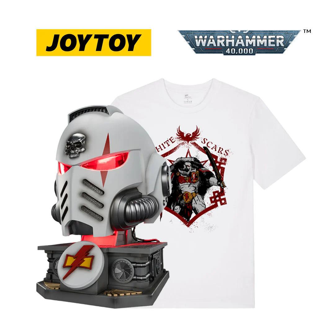 JOYTOY Warhammer 40,000: White Scars Mk X Helmet and Display Stand (1/1 Scale)