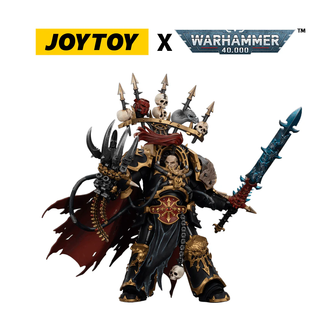 JoyToy Warhammer 40,000 Action Figure - Black Legion, Abaddon the Despoiler with Drach'nyen and the Talon of Horus (1/18 Scale)