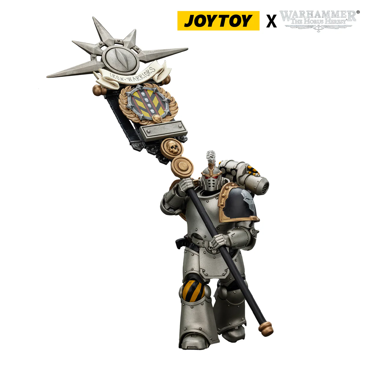 JoyToy Warhammer The Horus Heresy Action Figure - Iron Warriors, Command Squad Chosen with Legion Standard (1/18 Scale)