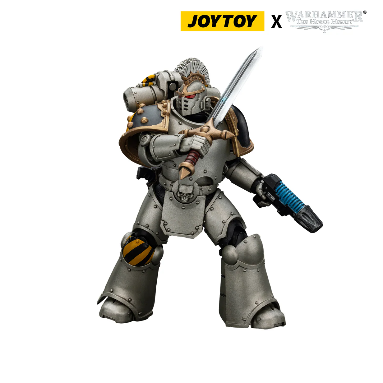JoyToy Warhammer The Horus Heresy Action Figure - Iron Warriors, Command Squad Chosen with Legion Standard (1/18 Scale)