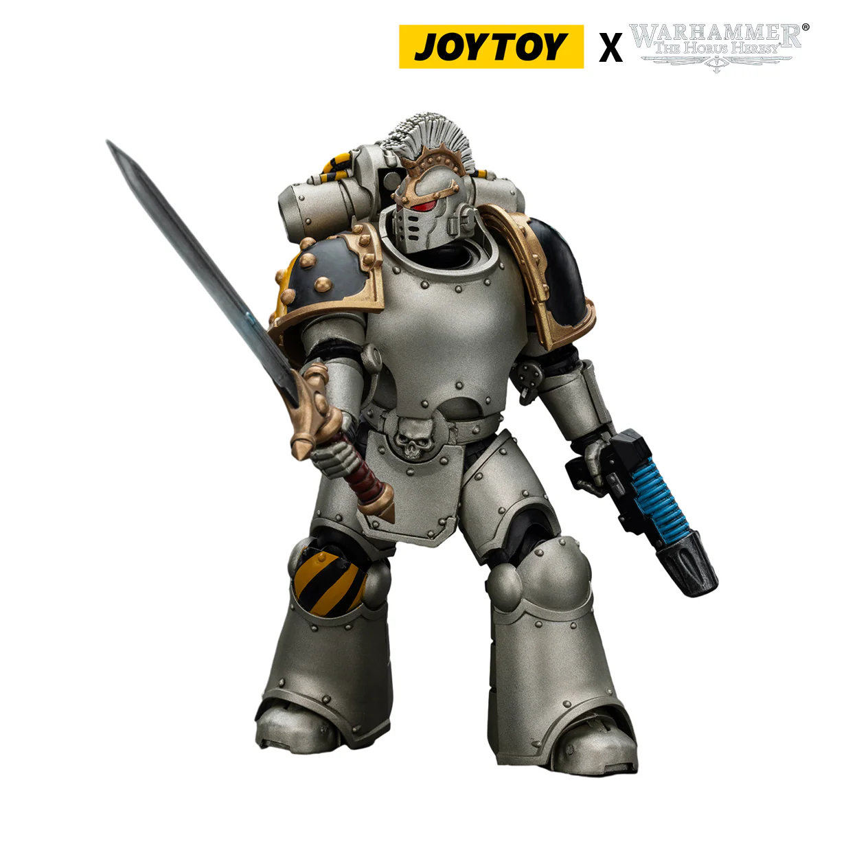 JoyToy Warhammer The Horus Heresy Action Figure - Iron Warriors, Command Squad Chosen with Legion Standard (1/18 Scale)