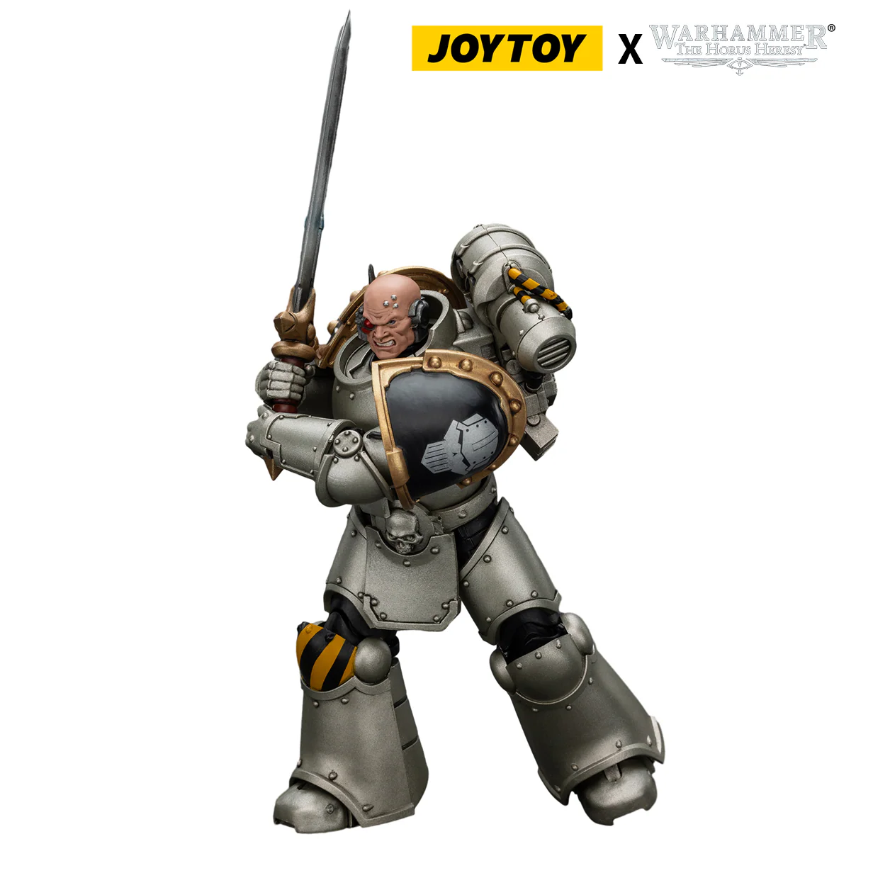 JoyToy Warhammer The Horus Heresy Action Figure - Iron Warriors, Command Squad Chosen with Legion Standard (1/18 Scale)