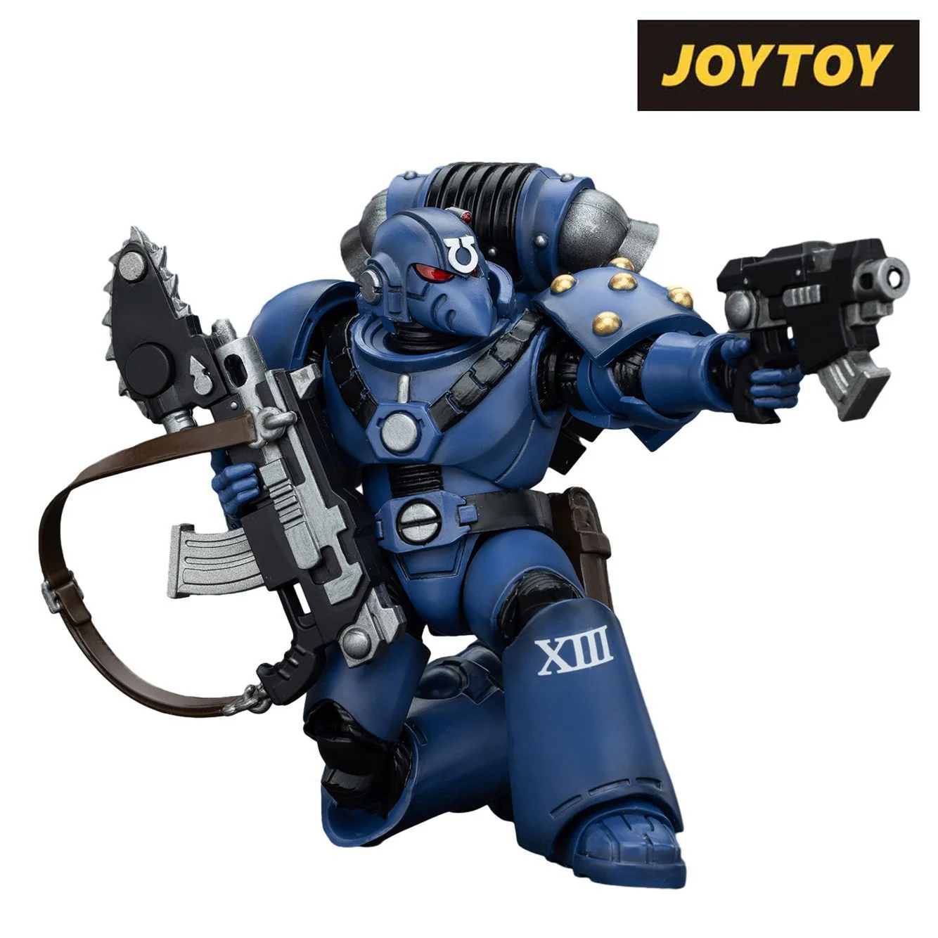 JoyToy Warhammer The Horus Heresy Action Figure - Ultramarines, Legion MkVI Tactical Squad, Legionary with Bolter & Chainblade (1/18 Scale)
