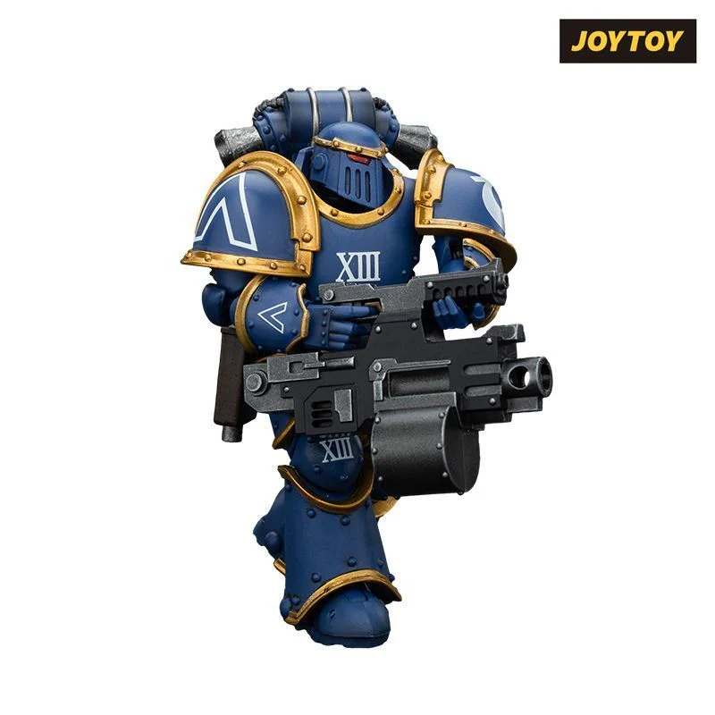 JoyToy Warhammer The Horus Heresy Action Figure - Ultramarines, Legion MkIII Tactical Support Squad, Legionary with Heavy Bolter (1/18 Scale)