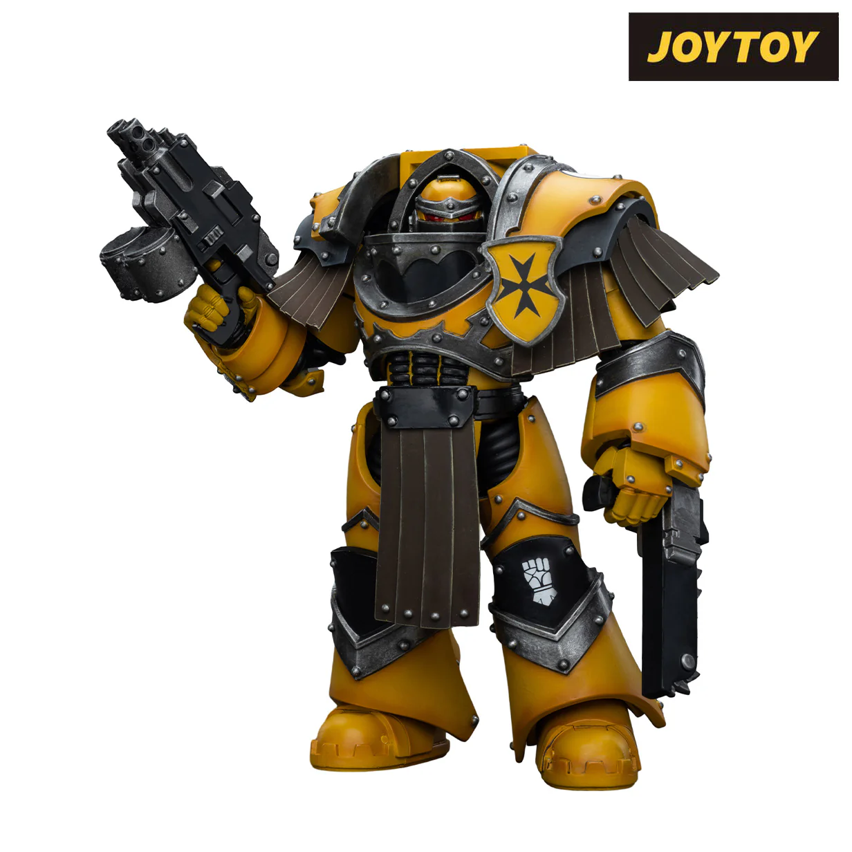 JoyToy Warhammer The Horus Heresy Action Figure - Imperial Fists, Legion Cataphractii Terminator with Chainfist (1/18 Scale)