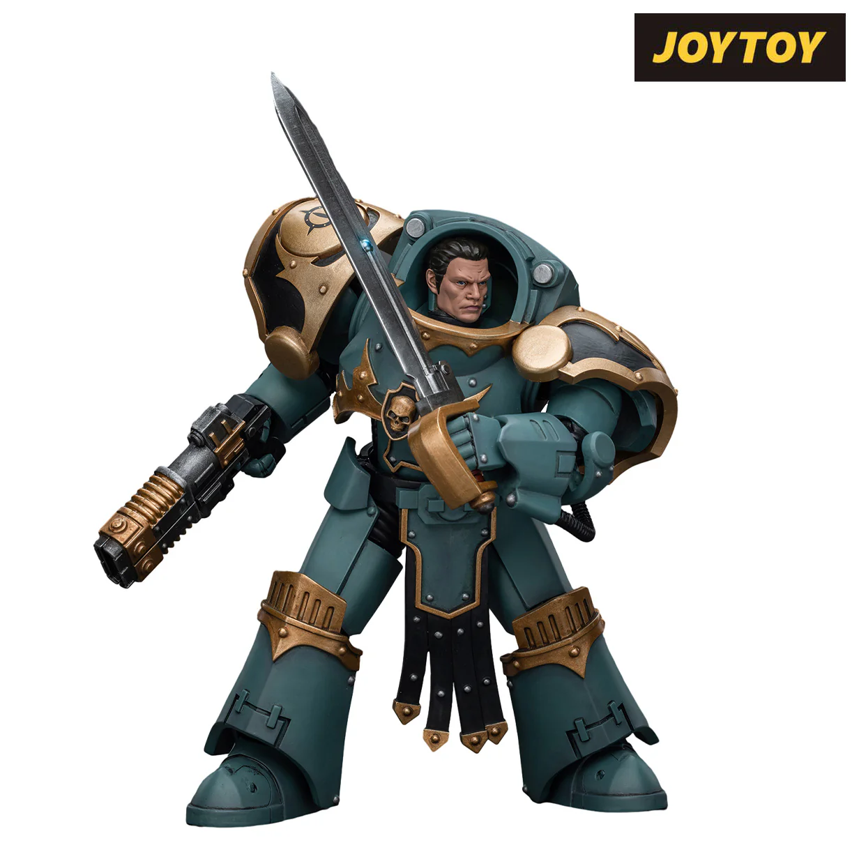 JoyToy Warhammer The Horus Heresy Action Figure - Sons of Horus Tartaros Terminator Squad Sergeant with Volkite Charger and Power Sword (1/18 Scale) Preorder