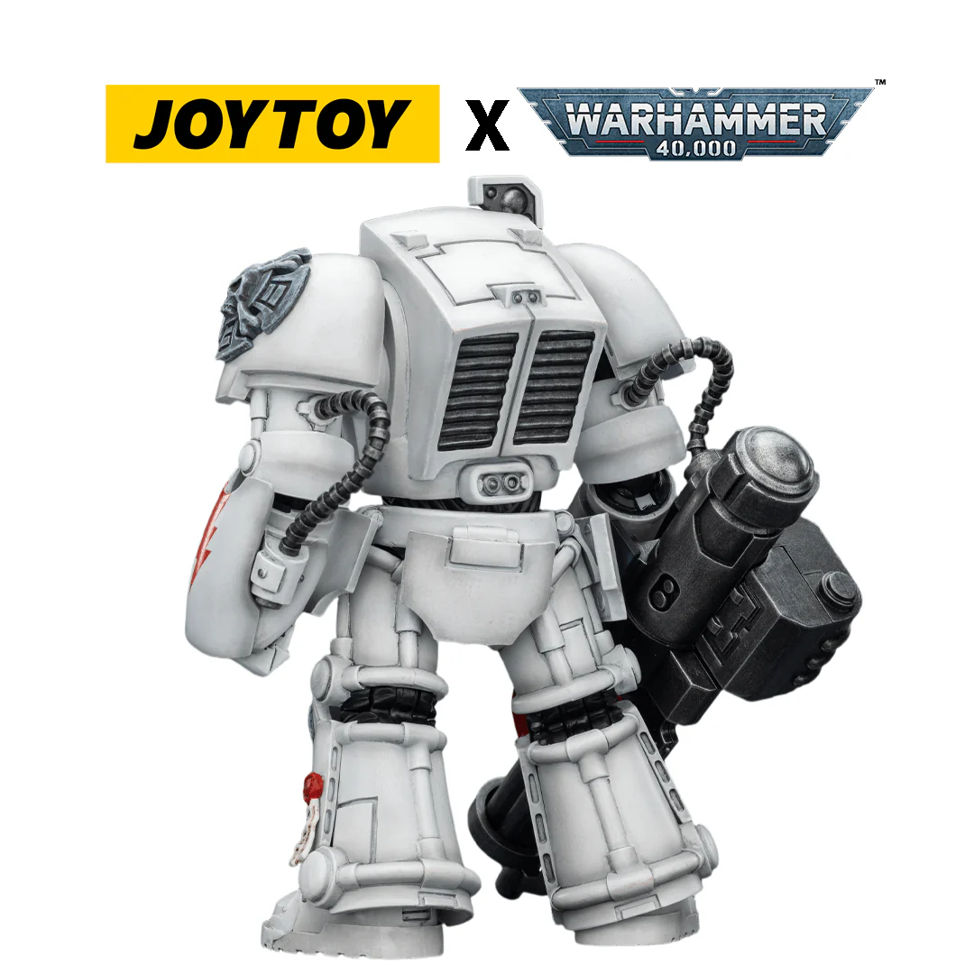 JoyToy Warhammer 40,000 Action Figure - White Scars, Terminator 3 with Assault Cannon (1/18 Scale)