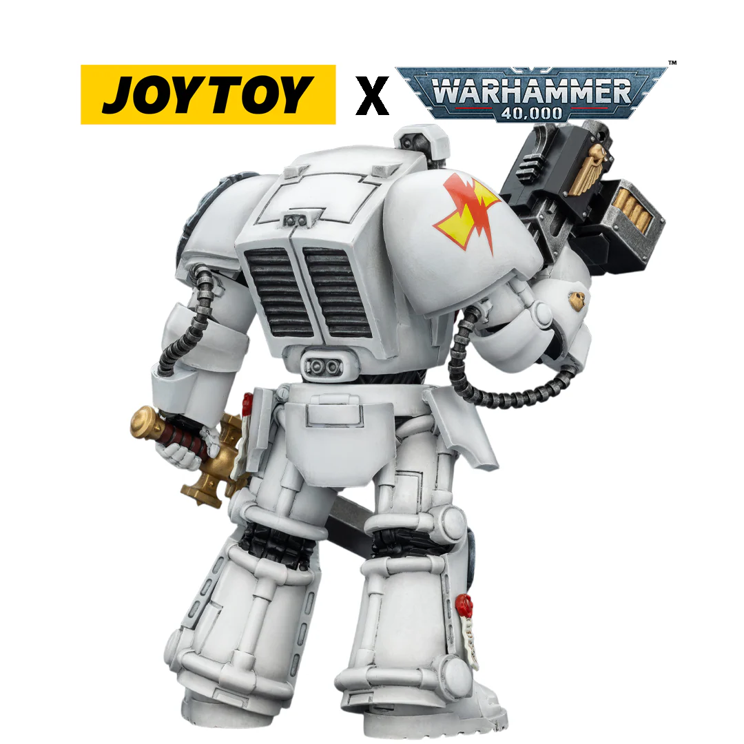 JoyToy Warhammer 40,000 Action Figure - White Scars, Terminator 1 with Power Sword and Storm Bolter (1/18 Scale)
