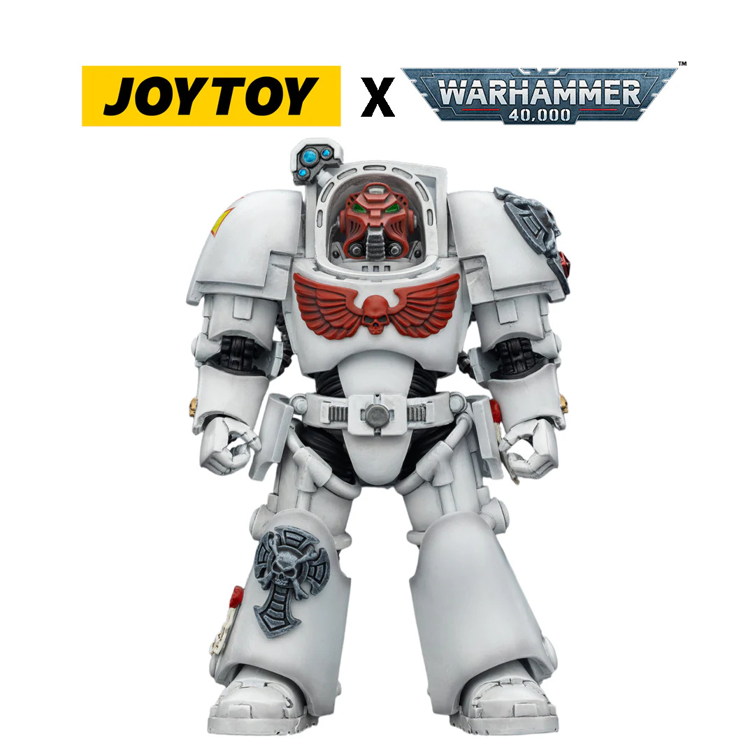 JoyToy Warhammer 40,000 Action Figure - White Scars, Terminator 1 with Power Sword and Storm Bolter (1/18 Scale)