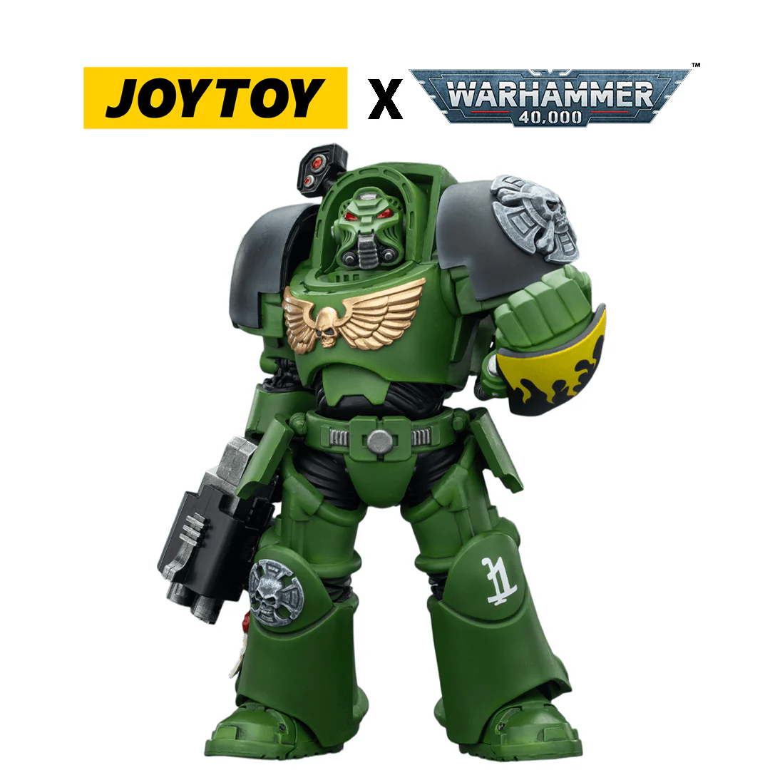 JoyToy Warhammer 40,000 Action Figure - Salamanders, Terminator 2 with Power Fist and Storm Bolter (1/18 Scale)