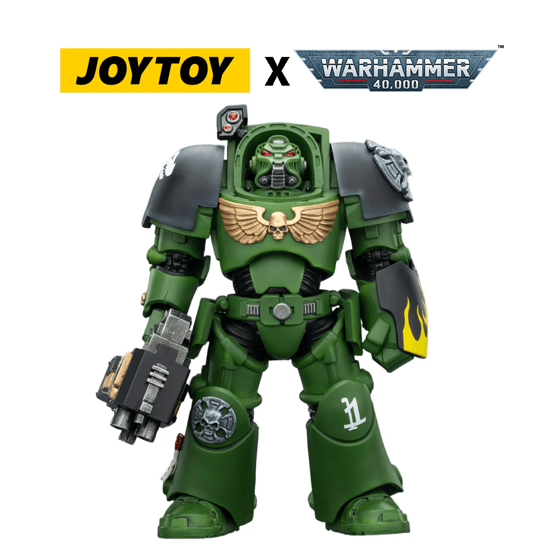 JoyToy Warhammer 40,000 Action Figure - Salamanders, Terminator 2 with Power Fist and Storm Bolter (1/18 Scale)