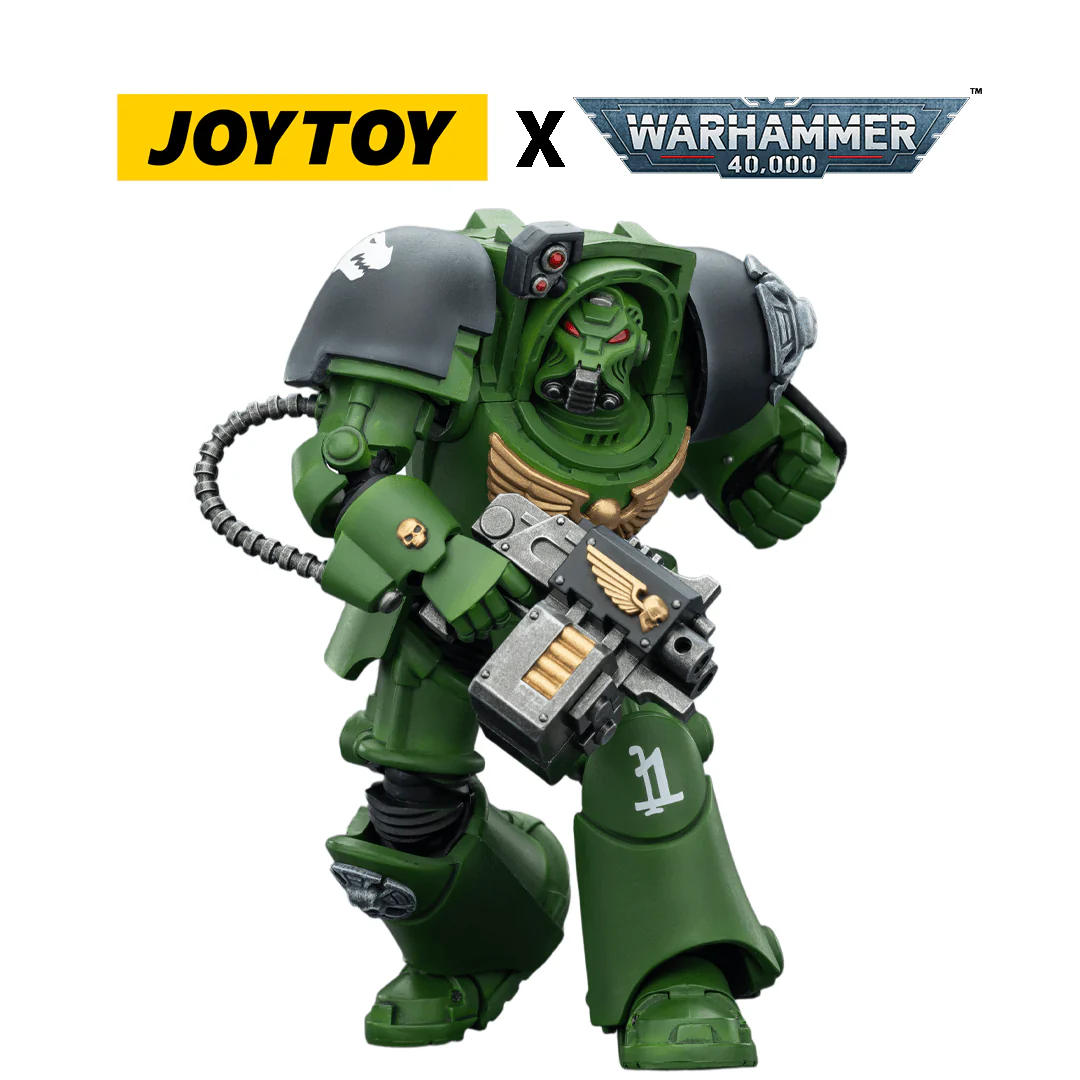 JoyToy Warhammer 40,000 Action Figure - Salamanders, Terminator 2 with Power Fist and Storm Bolter (1/18 Scale)