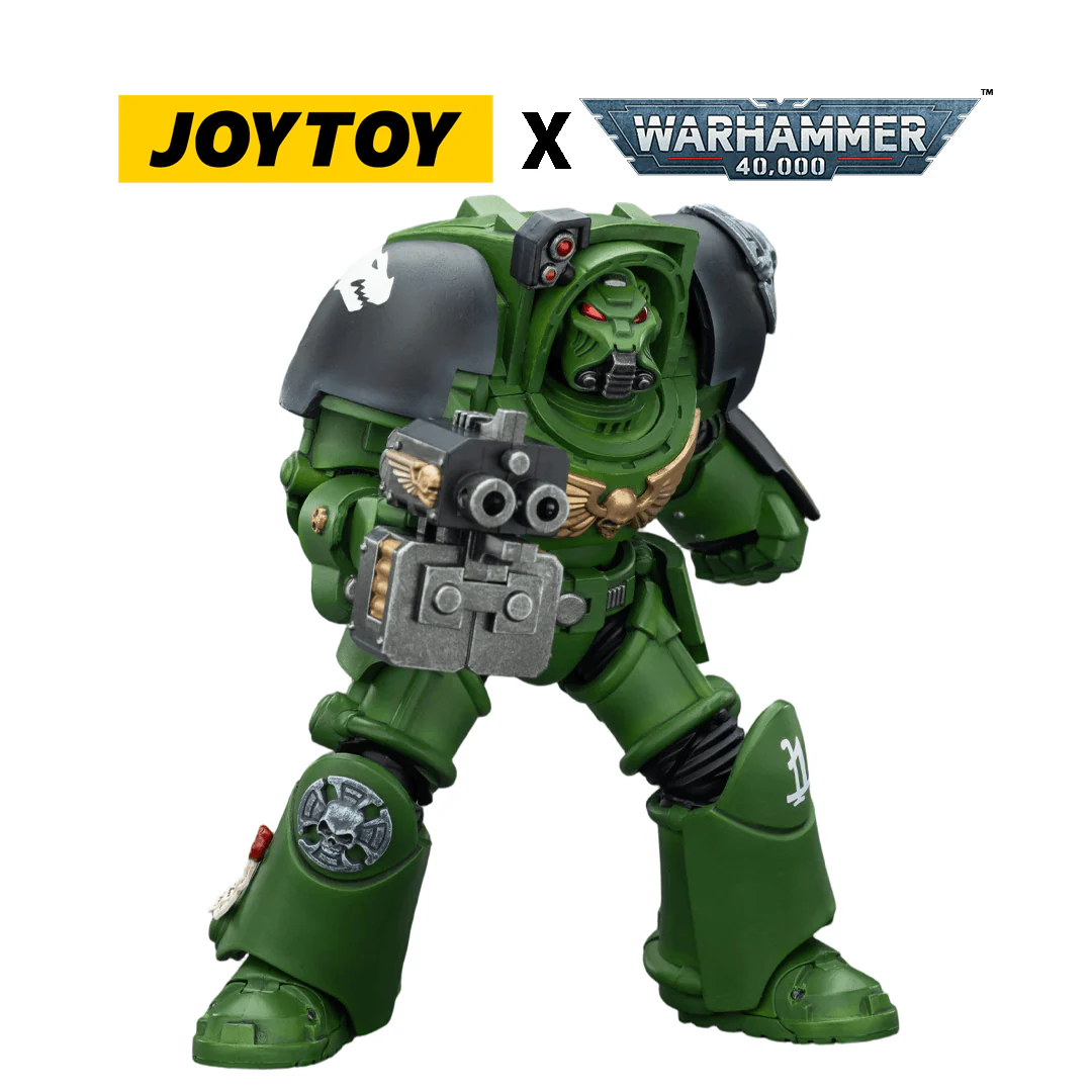 JoyToy Warhammer 40,000 Action Figure - Salamanders, Terminator 2 with Power Fist and Storm Bolter (1/18 Scale)