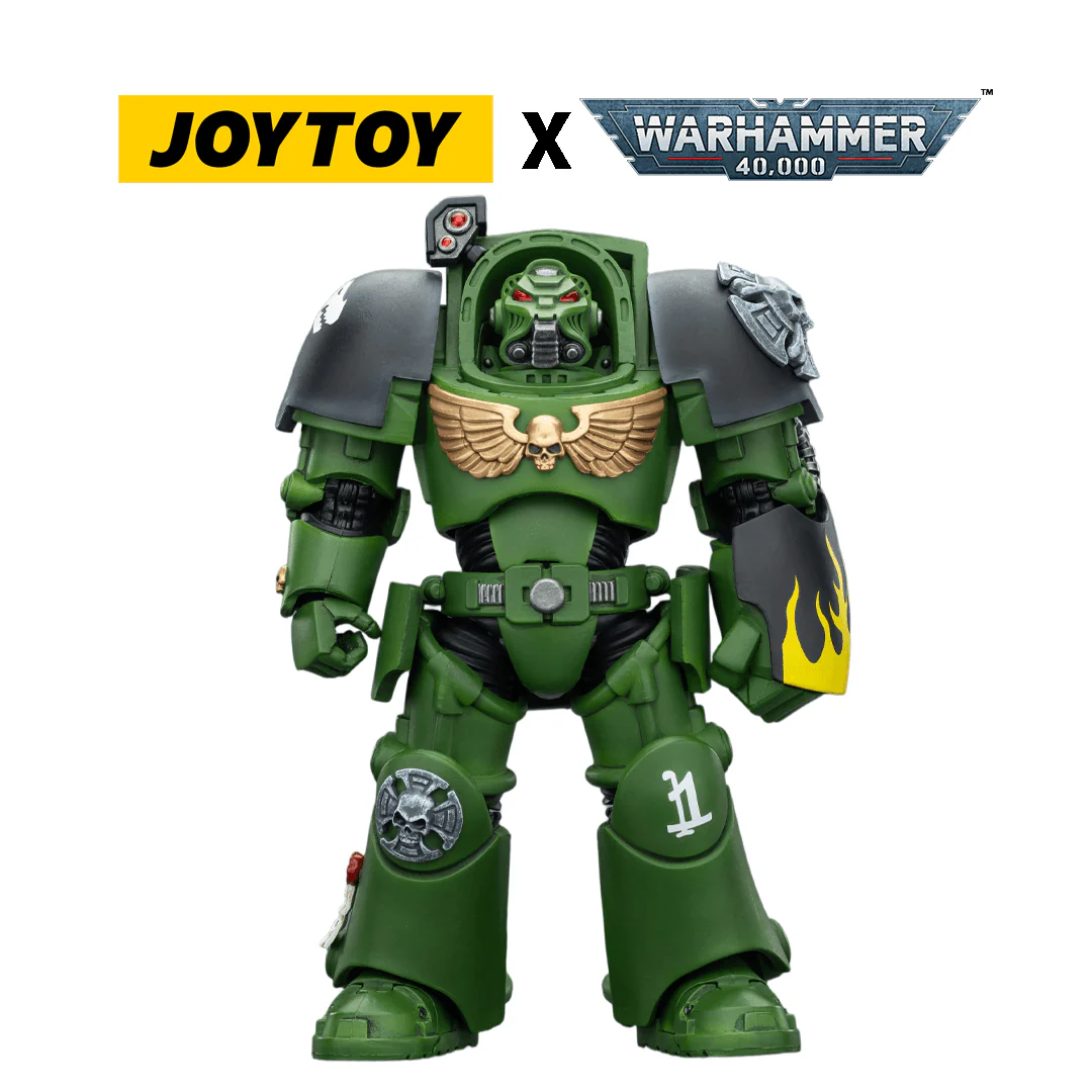 JoyToy Warhammer 40,000 Action Figure - Salamanders, Terminator 2 with Power Fist and Storm Bolter (1/18 Scale)