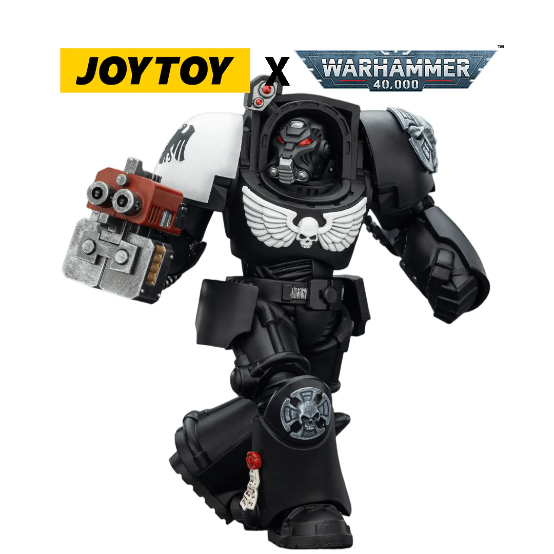 JoyToy Warhammer 40,000 Action Figure - Raven Guard, Terminator 2 with Power Fist and Storm Bolter (1/18 Scale)