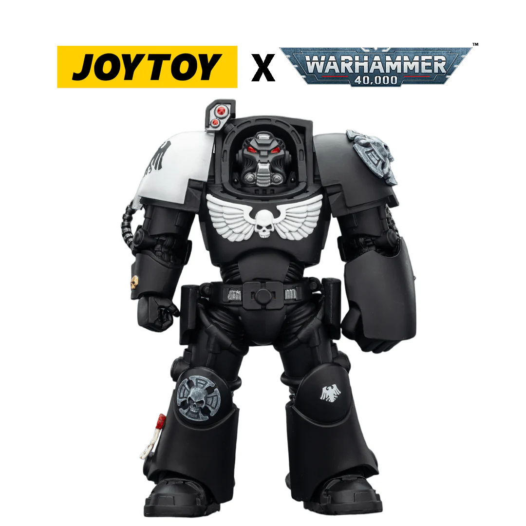 JoyToy Warhammer 40,000 Action Figure - Raven Guard, Terminator 2 with Power Fist and Storm Bolter (1/18 Scale)