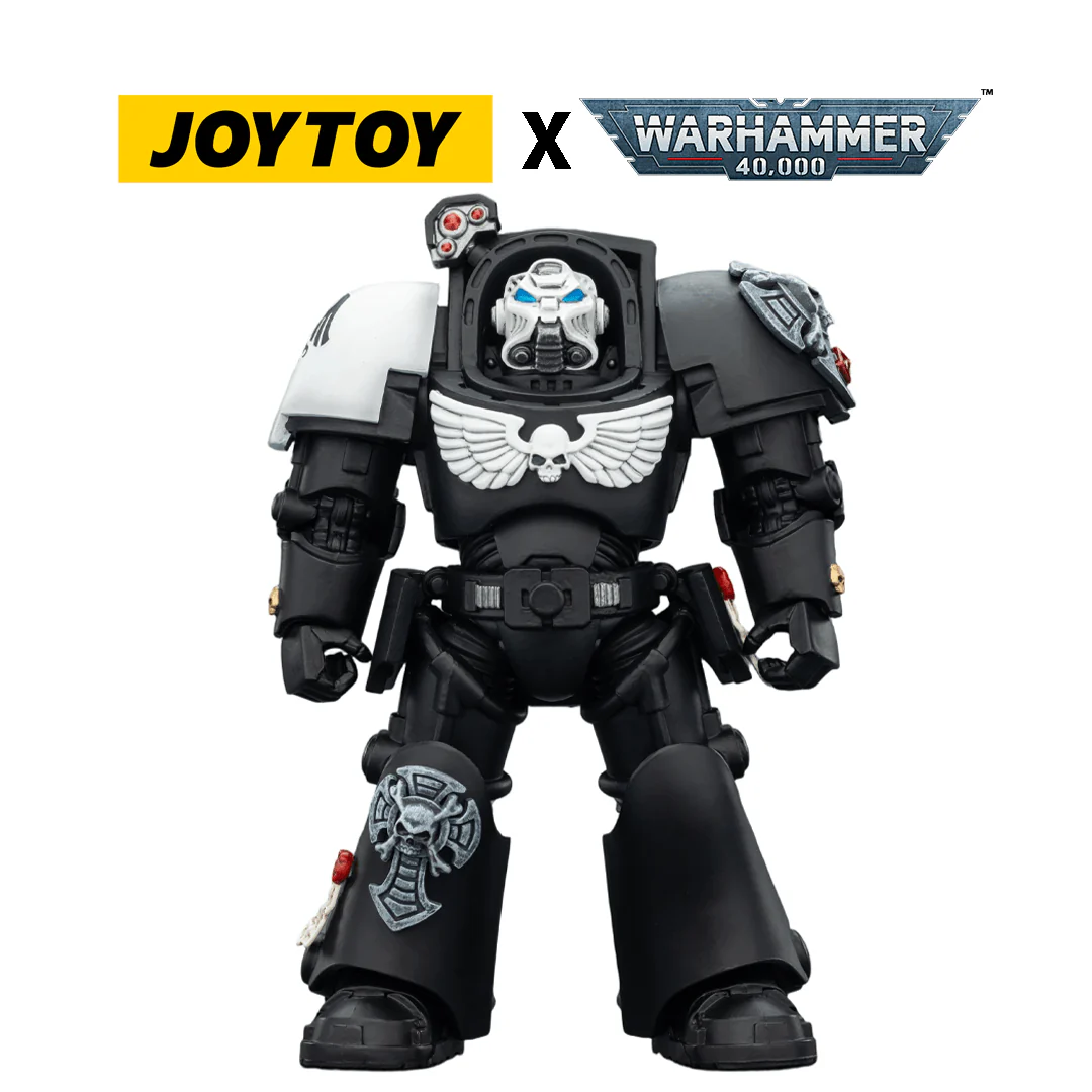JoyToy Warhammer 40,000 Action Figure - Raven Guard, Terminator 1 with Power Sword and Storm Bolter (1/18 Scale)
