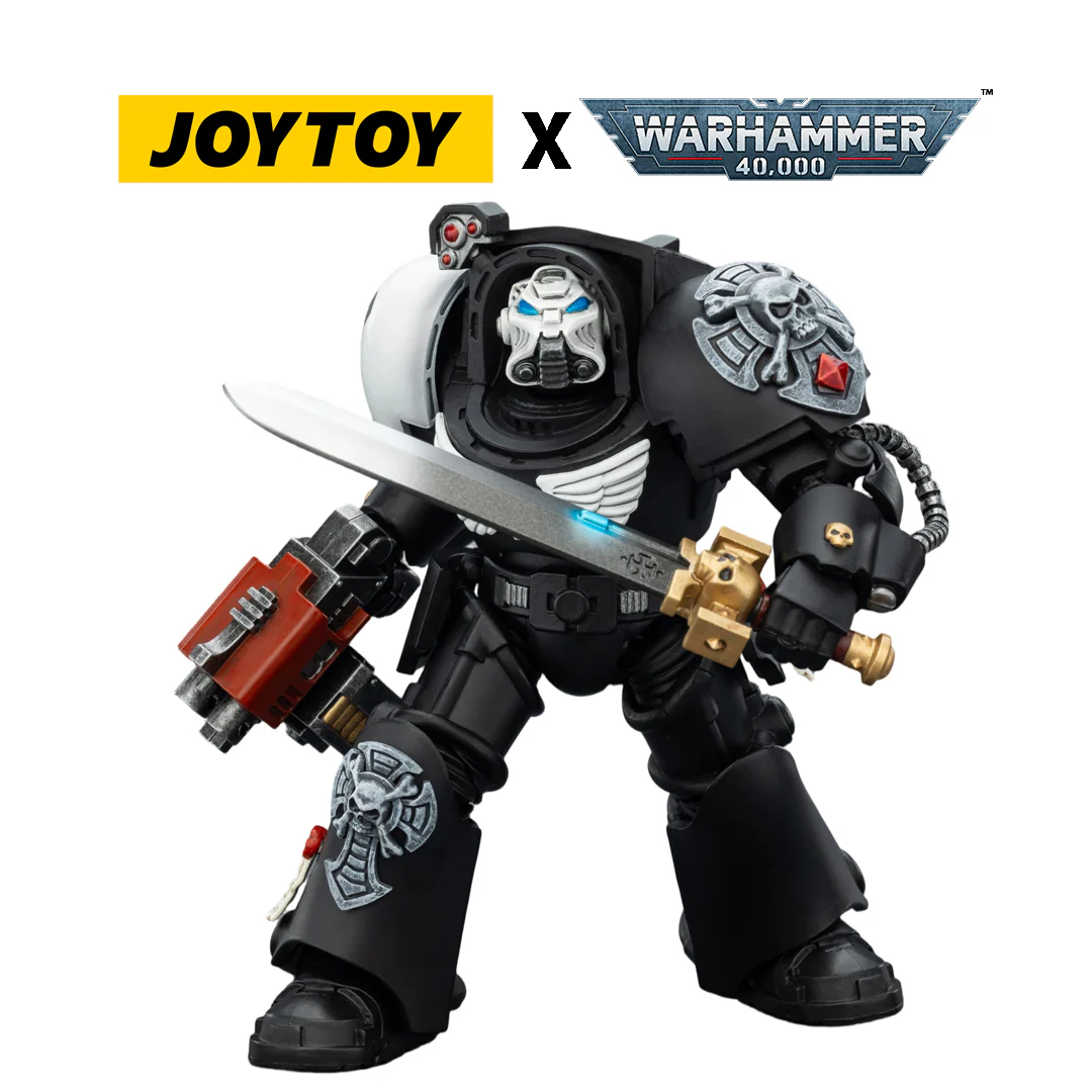 JoyToy Warhammer 40,000 Action Figure - Raven Guard, Terminator 1 with Power Sword and Storm Bolter (1/18 Scale)