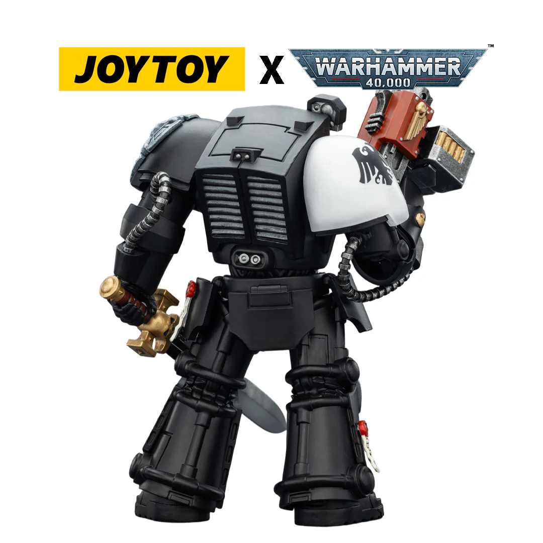 JoyToy Warhammer 40,000 Action Figure - Raven Guard, Terminator 1 with Power Sword and Storm Bolter (1/18 Scale)
