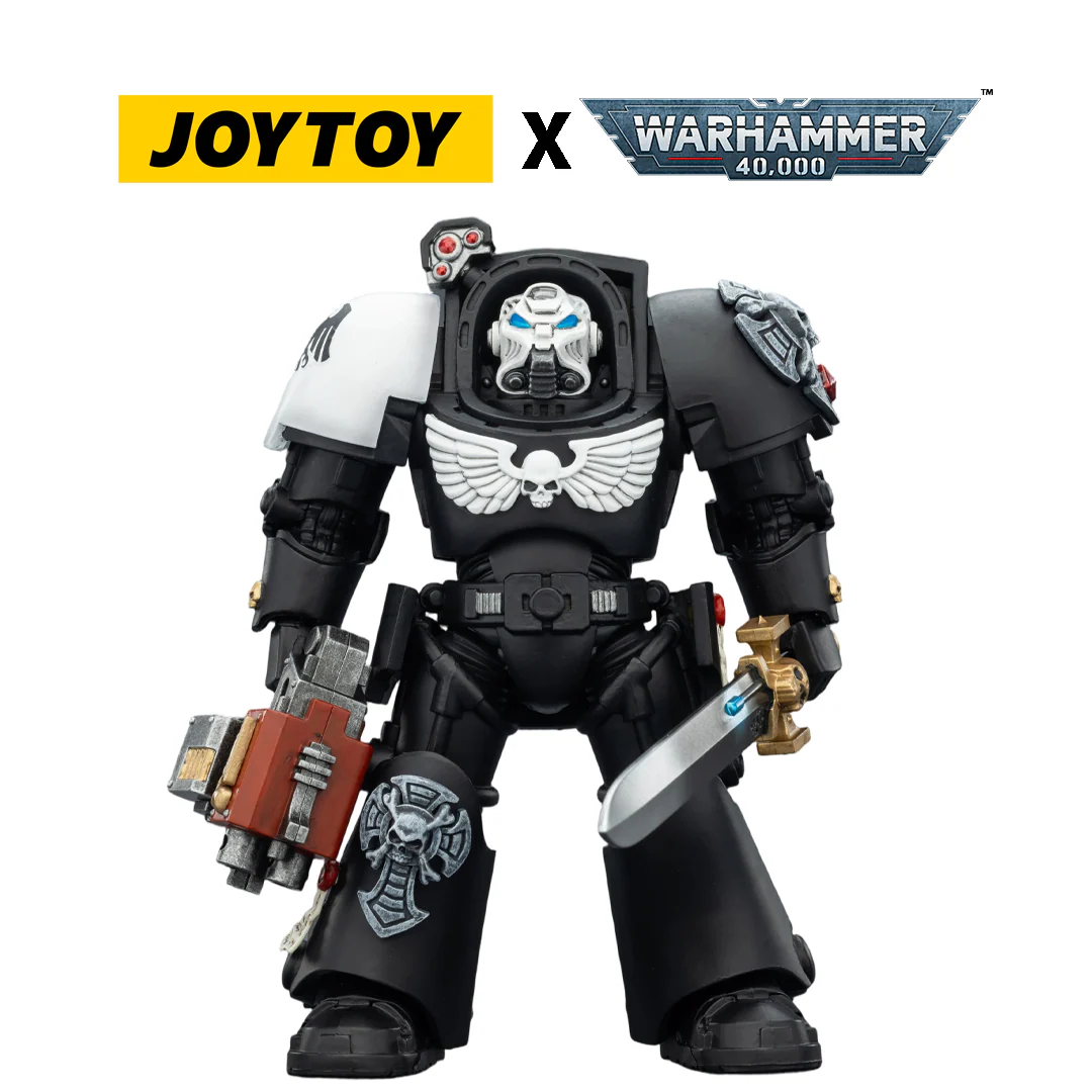 JoyToy Warhammer 40,000 Action Figure - Raven Guard, Terminator 1 with Power Sword and Storm Bolter (1/18 Scale)