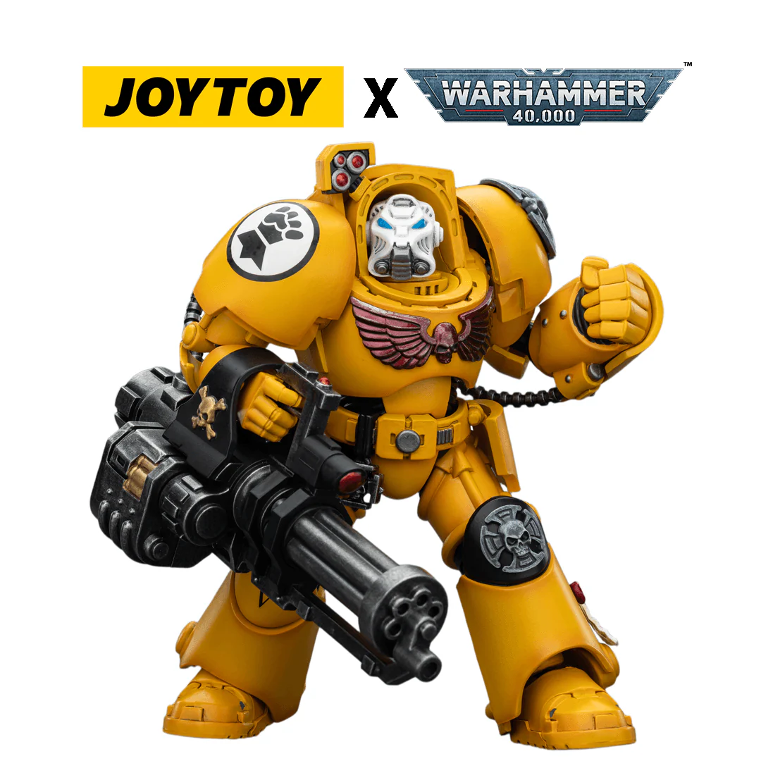 JoyToy Warhammer 40,000 Action Figure - Imperial Fists, Terminator 3 with Assault Cannon (1/18 Scale)