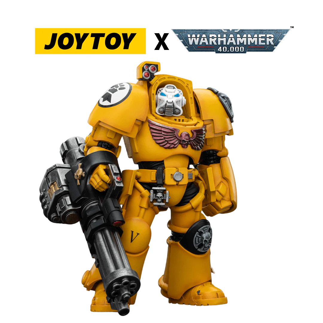 JoyToy Warhammer 40,000 Action Figure - Imperial Fists, Terminator 3 with Assault Cannon (1/18 Scale)