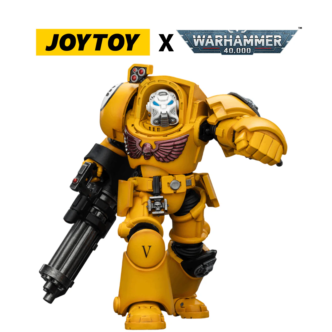 JoyToy Warhammer 40,000 Action Figure - Imperial Fists, Terminator 3 with Assault Cannon (1/18 Scale)