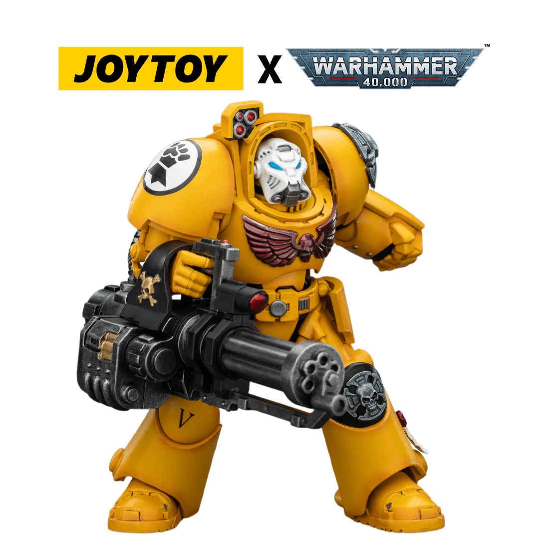 JoyToy Warhammer 40,000 Action Figure - Imperial Fists, Terminator 3 with Assault Cannon (1/18 Scale)