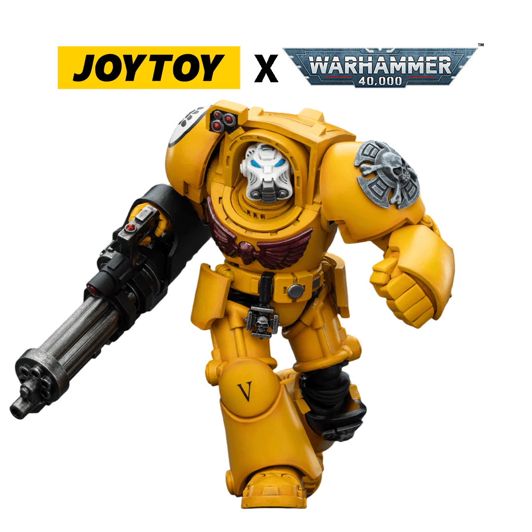 JoyToy Warhammer 40,000 Action Figure - Imperial Fists, Terminator 3 with Assault Cannon (1/18 Scale)