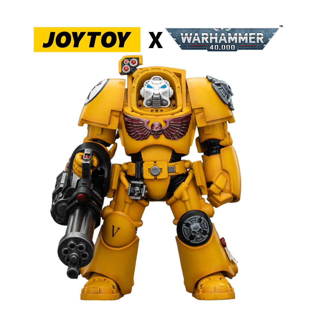 JoyToy Warhammer 40,000 Action Figure - Imperial Fists, Terminator 3 with Assault Cannon (1/18 Scale)