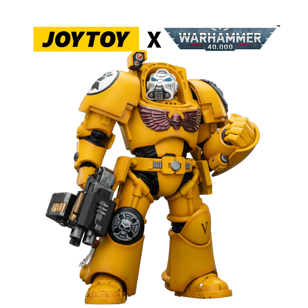 JoyToy Warhammer 40,000 Action Figure - Imperial Fists, Terminator 2 with Power Fist and Storm Bolter (1/18 Scale)