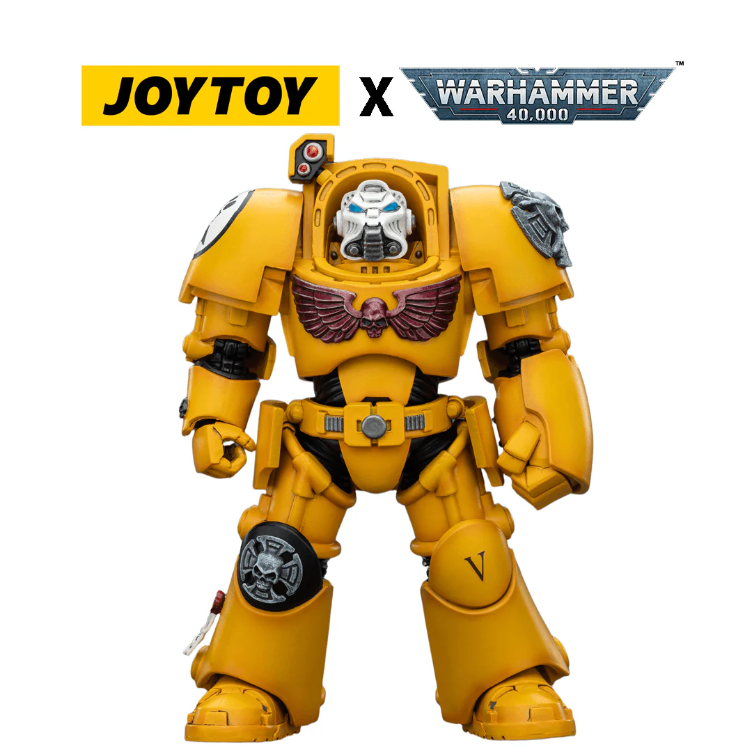 JoyToy Warhammer 40,000 Action Figure - Imperial Fists, Terminator 2 with Power Fist and Storm Bolter (1/18 Scale)