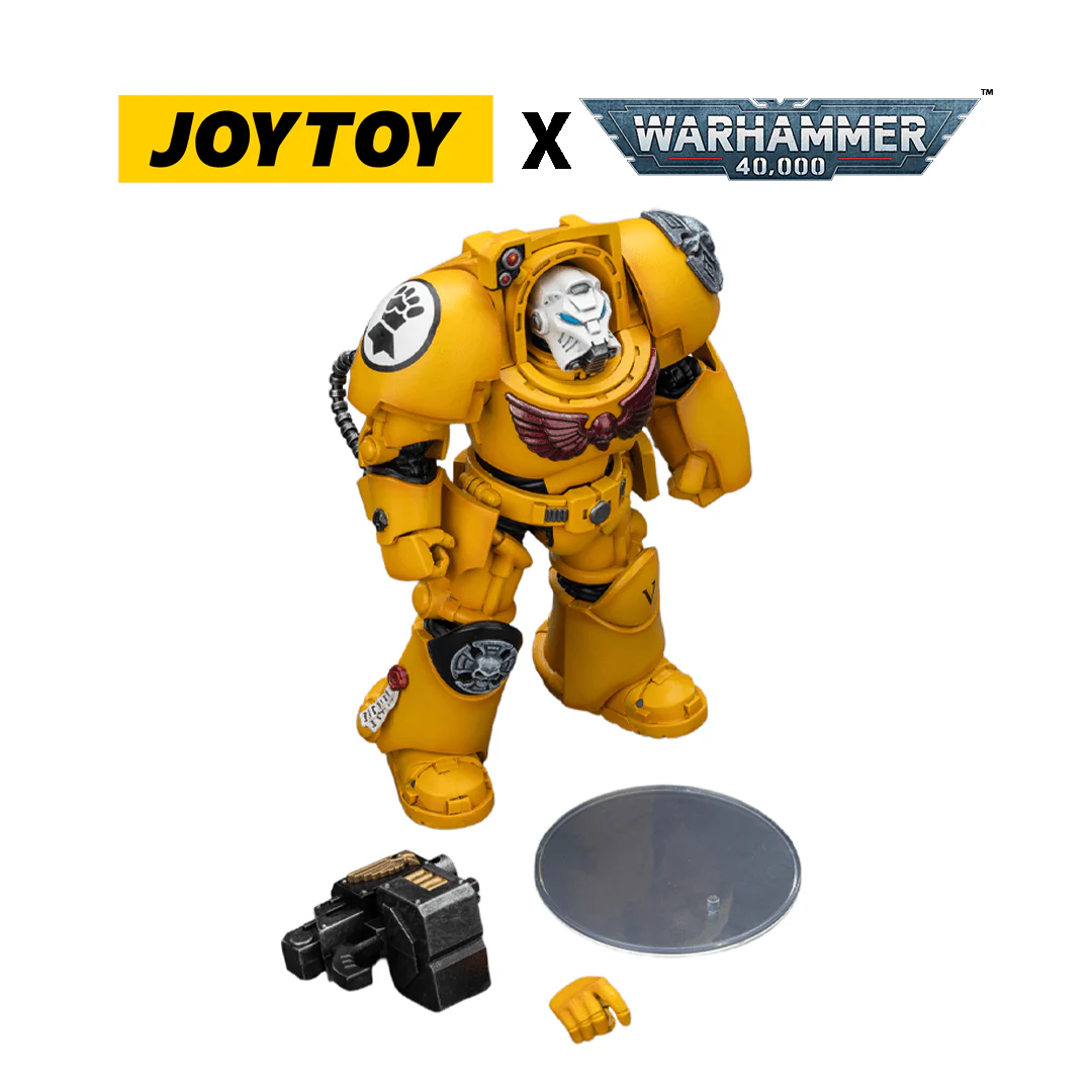 JoyToy Warhammer 40,000 Action Figure - Imperial Fists, Terminator 2 with Power Fist and Storm Bolter (1/18 Scale)