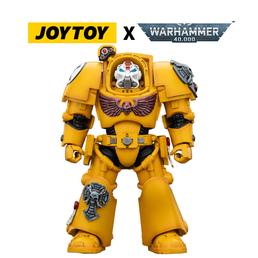 JoyToy Warhammer 40,000 Action Figure - Imperial Fists, Terminator 1 with Power Sword and Storm Bolter (1/18 Scale)
