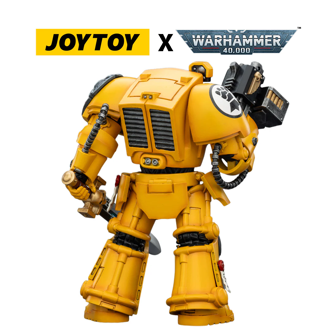 JoyToy Warhammer 40,000 Action Figure - Imperial Fists, Terminator 1 with Power Sword and Storm Bolter (1/18 Scale)
