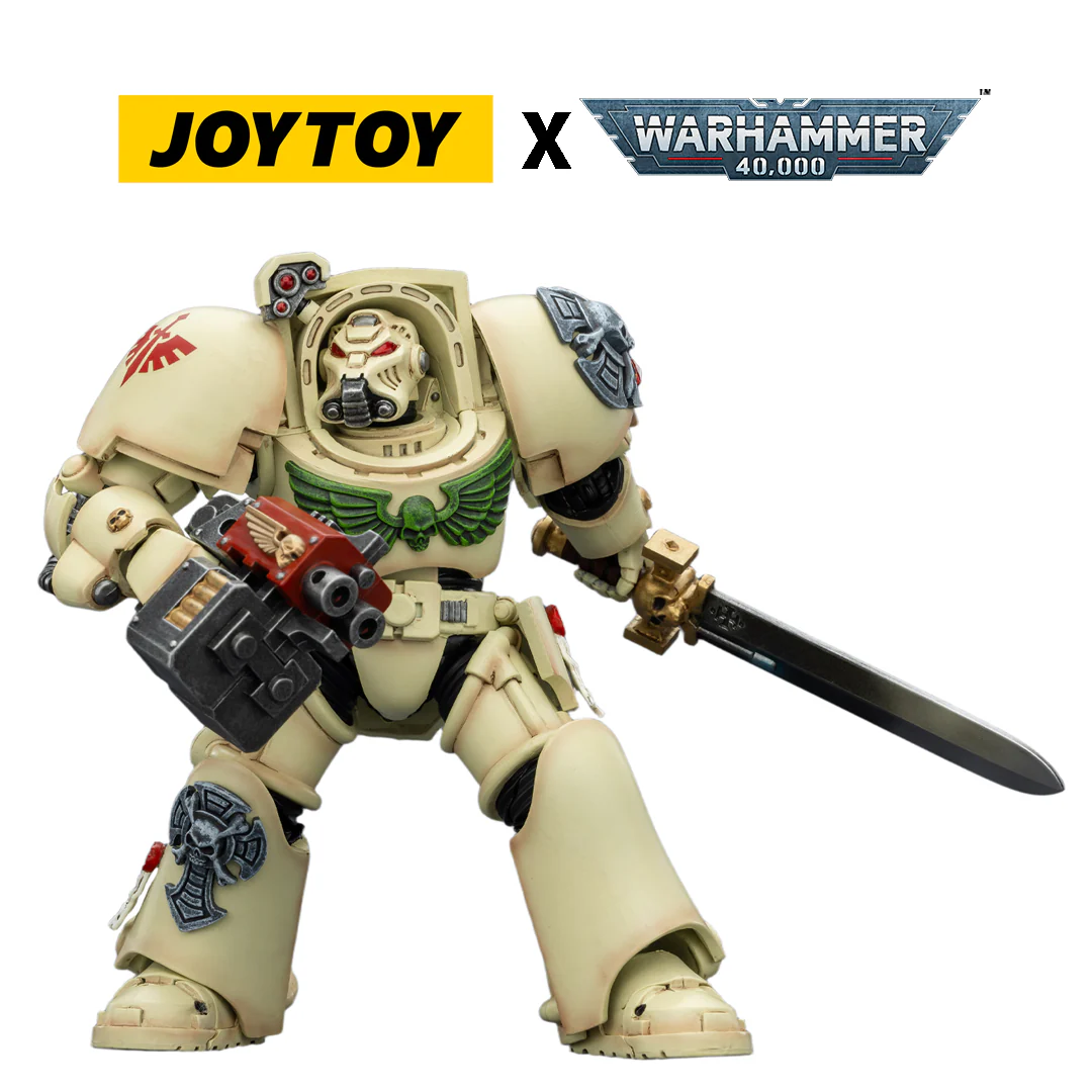 JoyToy Warhammer 40,000 Action Figure - Dark Angels, Terminator 1 with Power Sword and Storm Bolter (1/18 Scale)