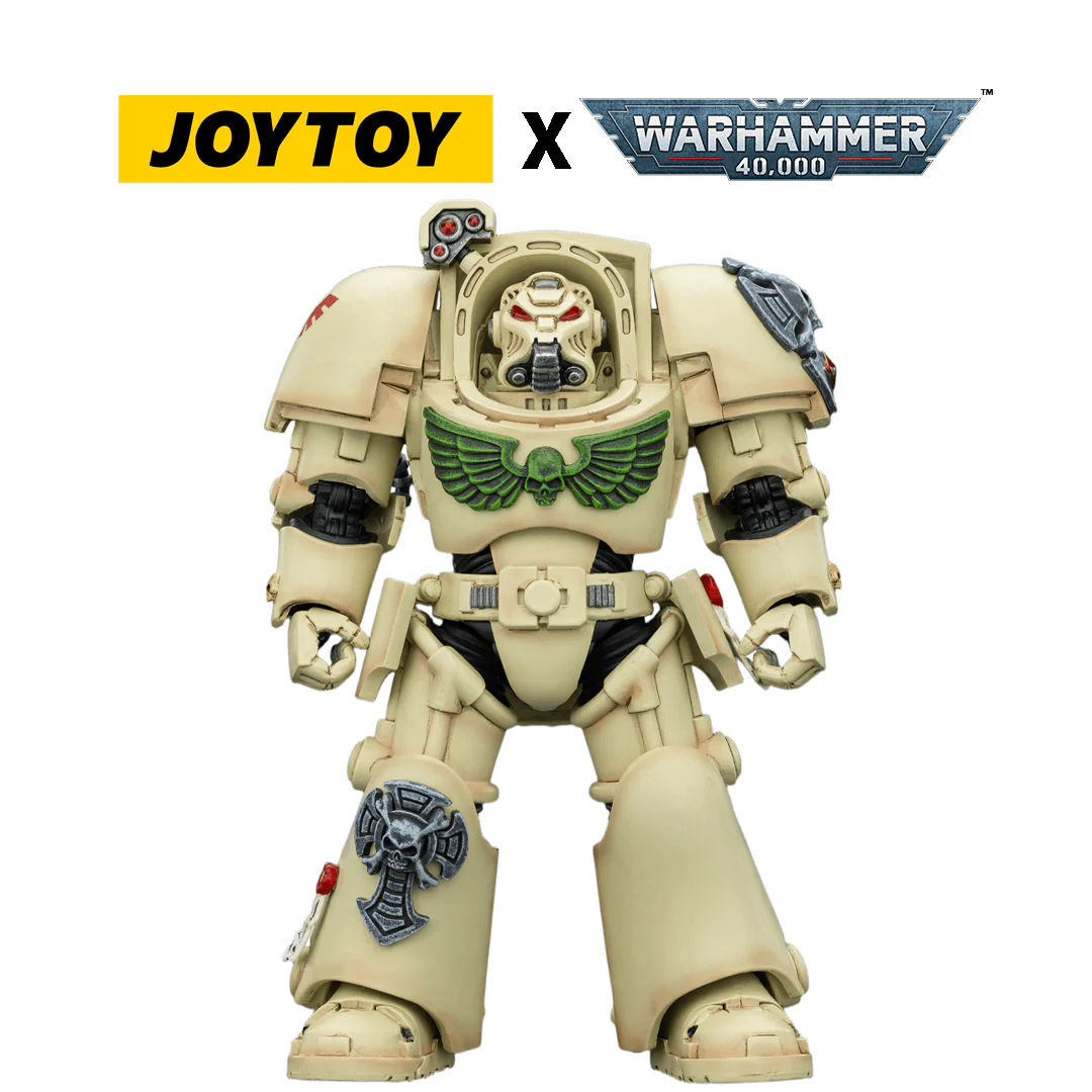 JoyToy Warhammer 40,000 Action Figure - Dark Angels, Terminator 1 with Power Sword and Storm Bolter (1/18 Scale)
