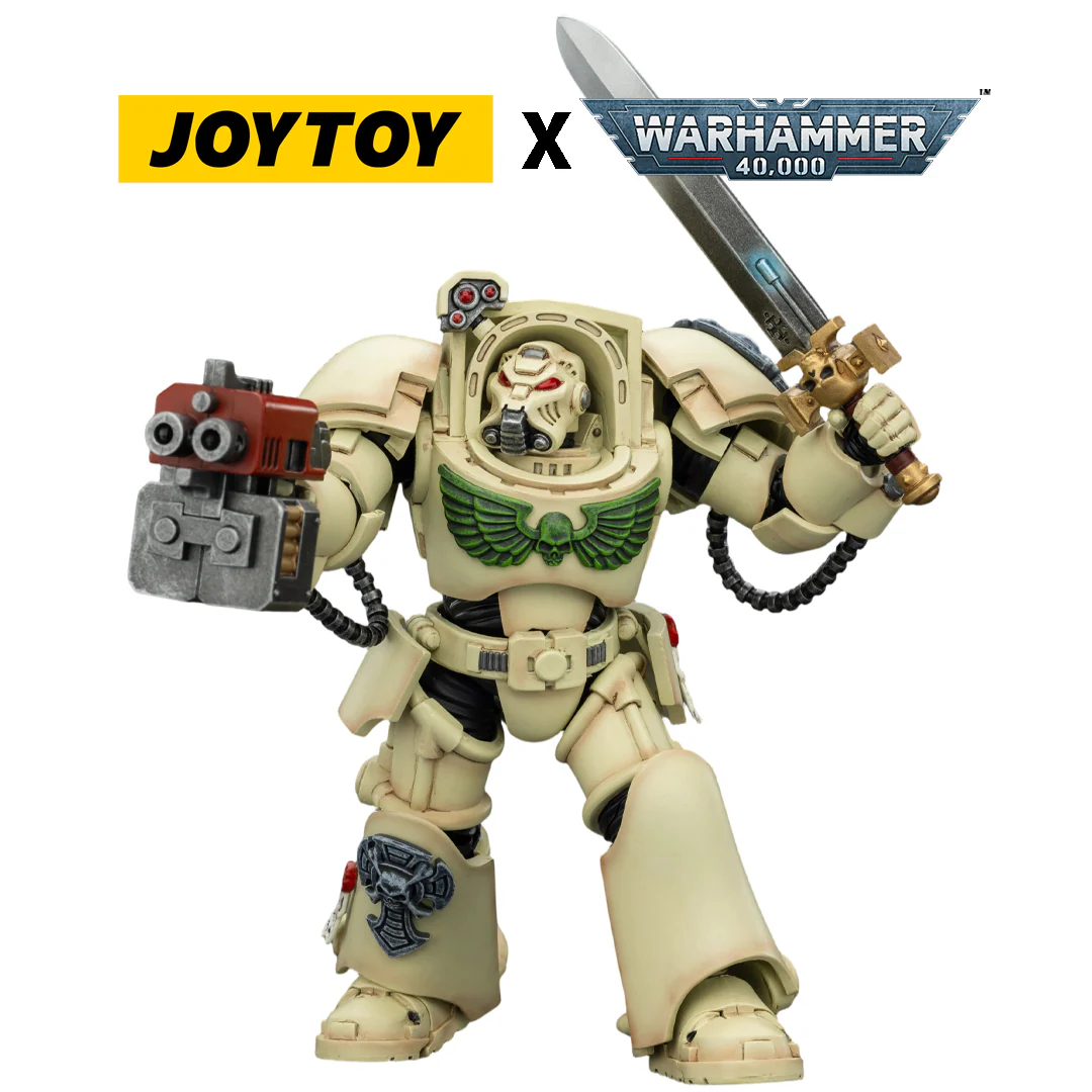 JoyToy Warhammer 40,000 Action Figure - Dark Angels, Terminator 1 with Power Sword and Storm Bolter (1/18 Scale)