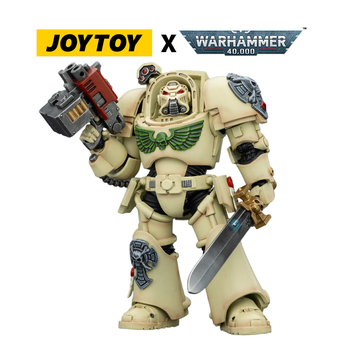 JoyToy Warhammer 40,000 Action Figure - Dark Angels, Terminator 1 with Power Sword and Storm Bolter (1/18 Scale)