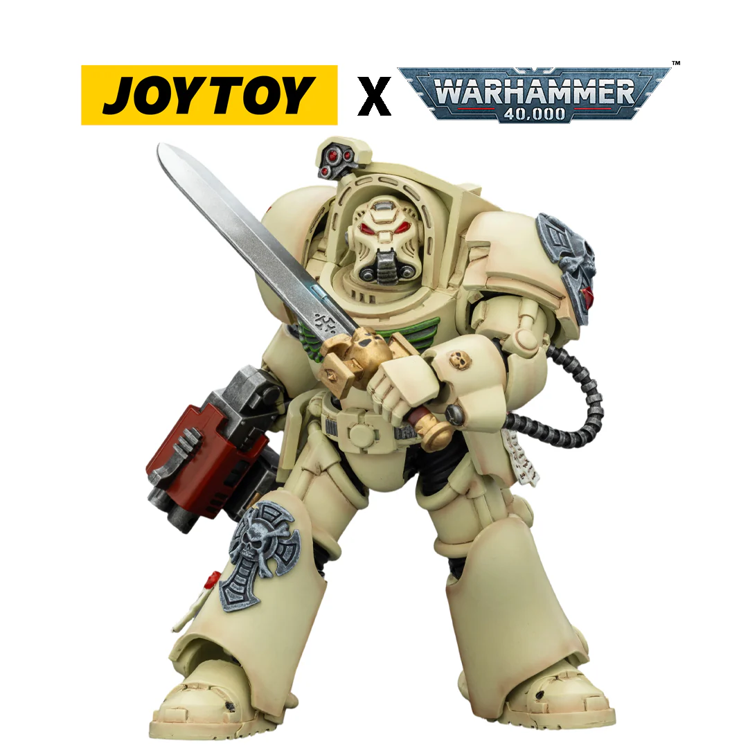 JoyToy Warhammer 40,000 Action Figure - Dark Angels, Terminator 1 with Power Sword and Storm Bolter (1/18 Scale)